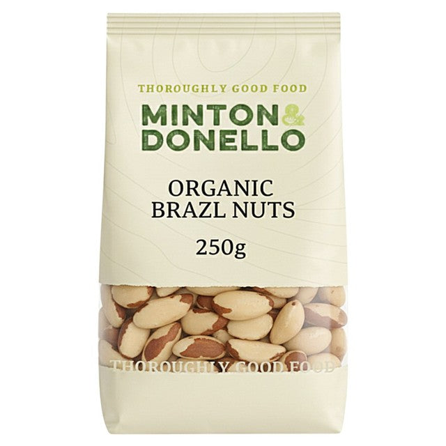 Minton & Donello Organic Brazil Nuts 250g, imported from the UK