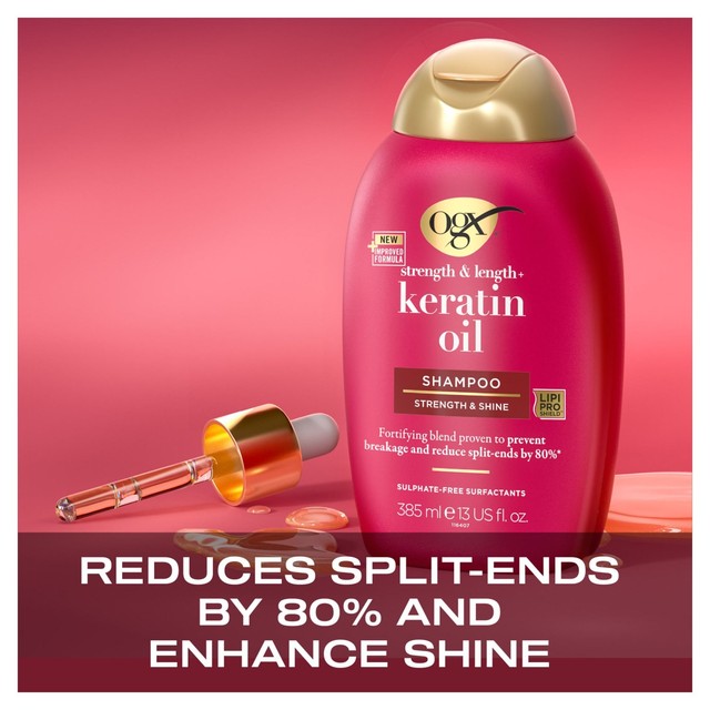 OGX Anti-Breakage Keratin Oil shampoo 385ml, imported from the UK
