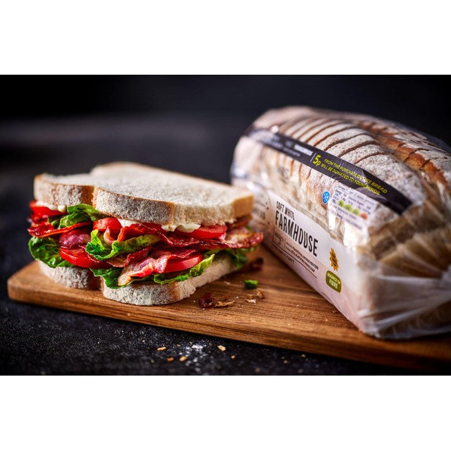 M&S soft white farmhouse bread loaf 400g, imported from the UK