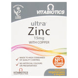 Vitabiotics Ultra Zinc zinc copper supplement tablets 60 tablets (British brand)