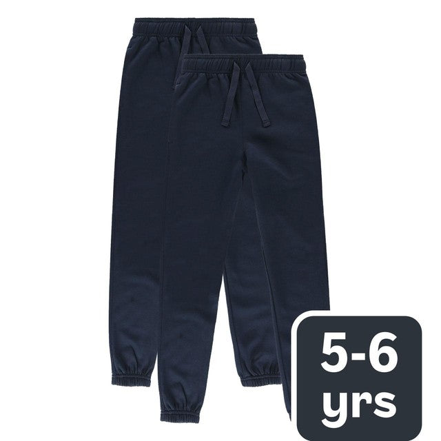 M&S kids cotton-rich joggers in navy, size 5-6 years, imported from the UK