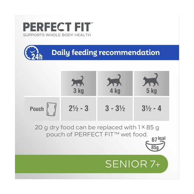Perfect Fit senior cat food pouches mixed 12 x 85g, imported from the UK
