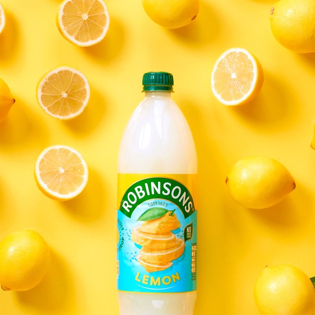 Robinsons lemon squash 1L bottle, imported from the UK