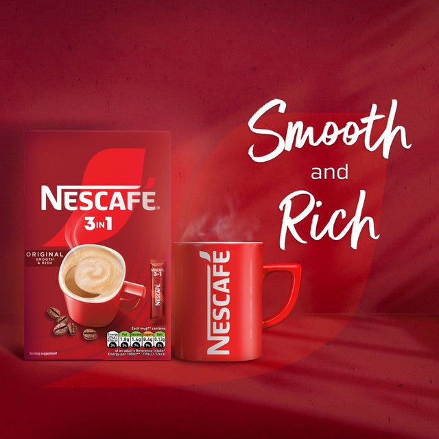 Nescafe Original 3in1 instant coffee sachets 20pk, imported from the UK