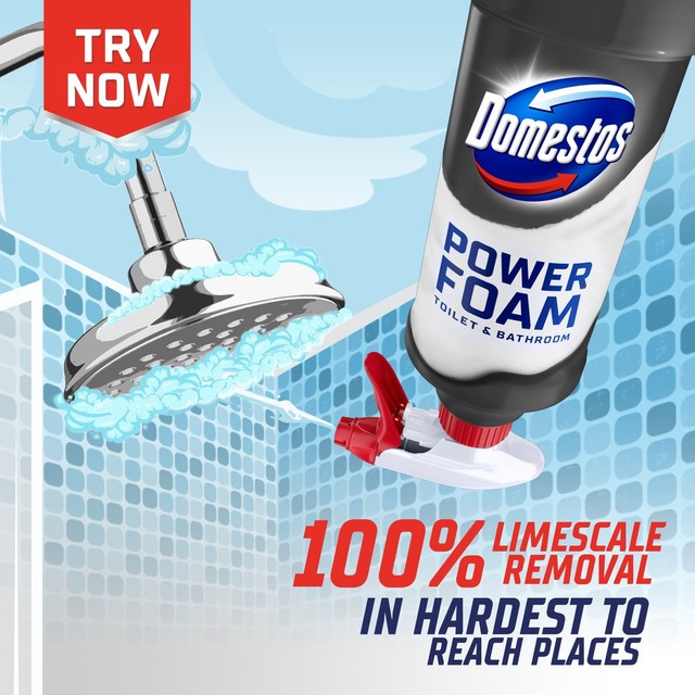 Domestos Power Foam Spray toilet and bathroom cleaner 450ml, UK version
