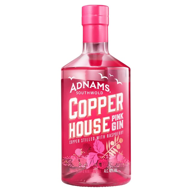 Adnams Copper House Pink Gin 70cl bottle with raspberry notes - British product