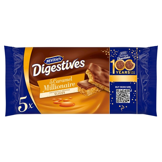 Mcvitie's digestive caramel slices cake bars 5 pack, imported from the UK