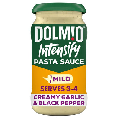 Sauce pour pâtes Dolmio Intensify Douce Crémeuse Ail & Poivre Noir 390g
