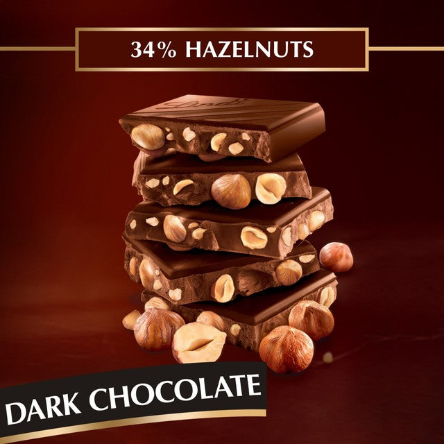 Lindt hazelnuts dark chocolate bar 150g, UK version