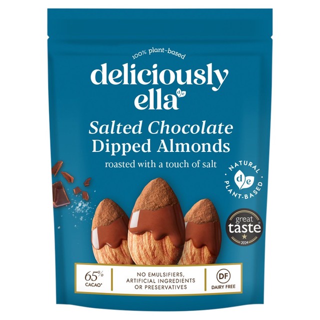 Deliciously Ella salted chocolate dipped almonds 75g - British product