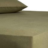 M&S brushed fitted sheet Olive King - British product