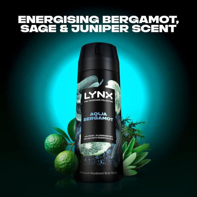 Lynx Aqua Bergamot Deodorant Body Spray 150ml, UK version