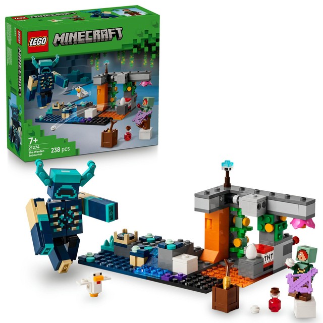 LEGO Minecraft The Warden Encounter building set with 238 pieces, UK version