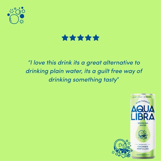 Aqua Libra cucumber mint lime sparkling water 4x330ml cans - British product