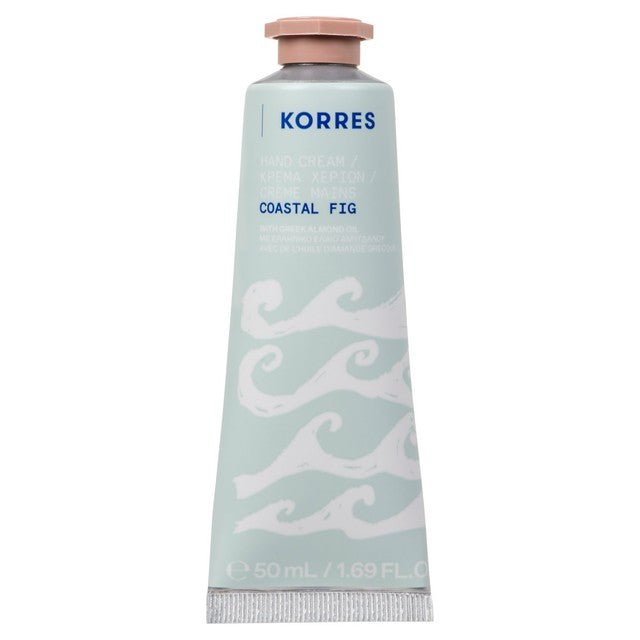 Korres coastal fig hand cream tube, UK version