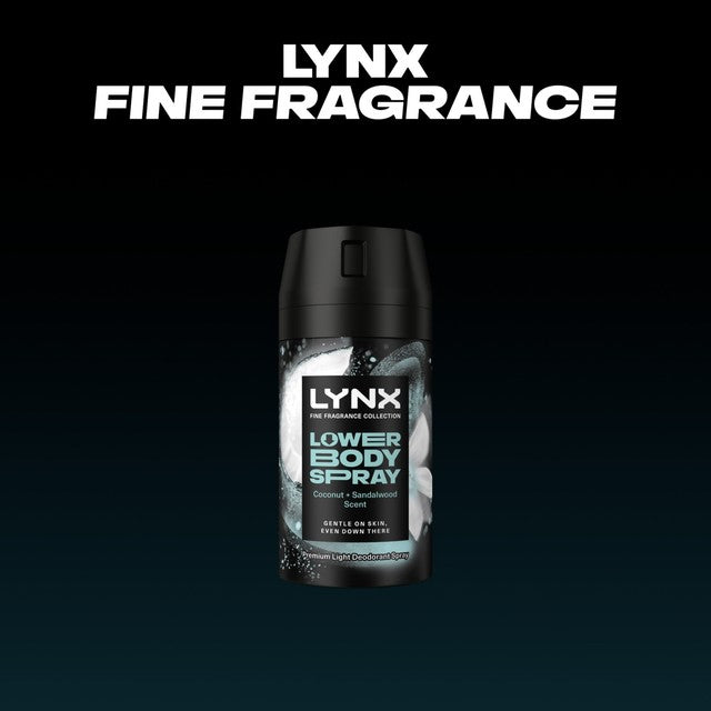 Lynx coconut sandalwood lower body deodorant spray 100ml, UK version