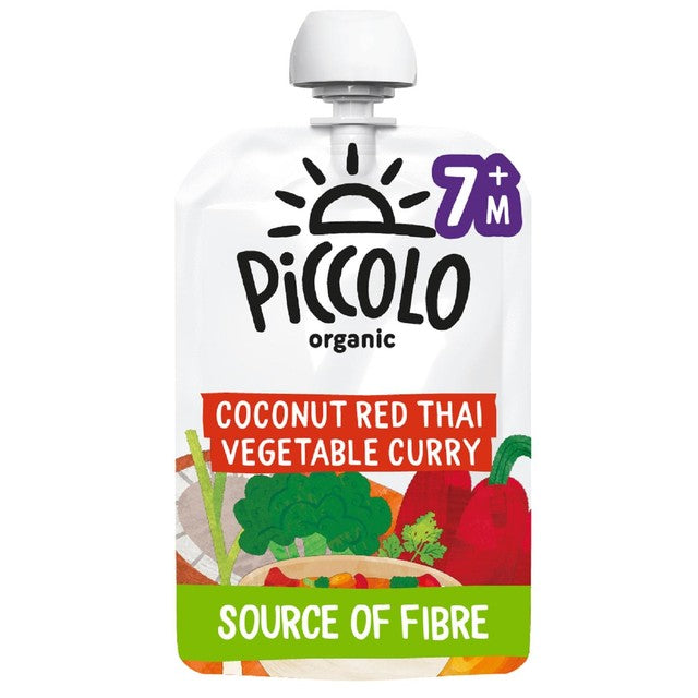 Piccolo Vegetable Thai Curry baby food pouch 130g, imported from the UK