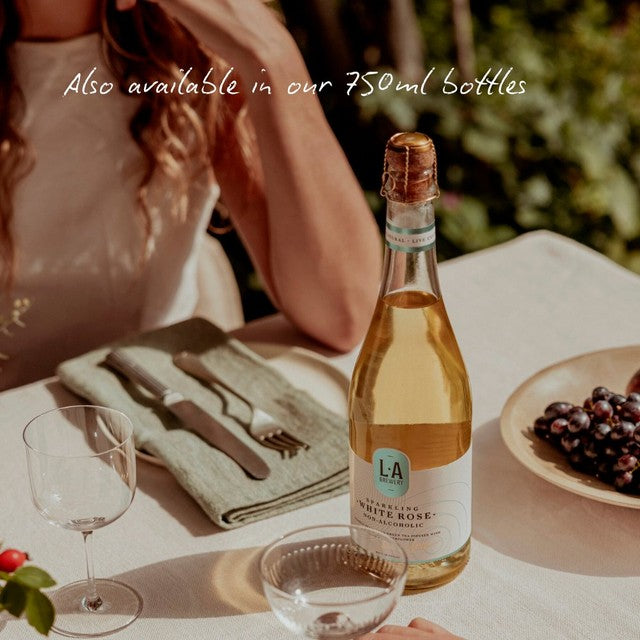 La Brewery White Rose non-alcoholic sparkling tea, imported from the UK