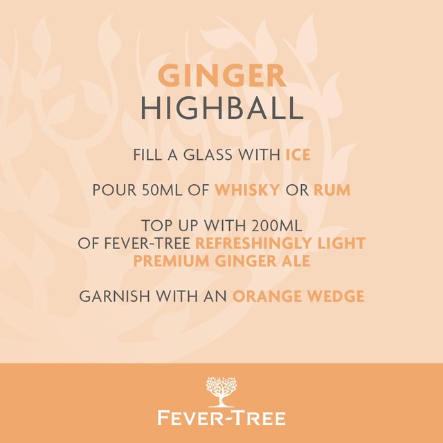Fever-Tree refreshingly light ginger ale with natural flavourings - British product