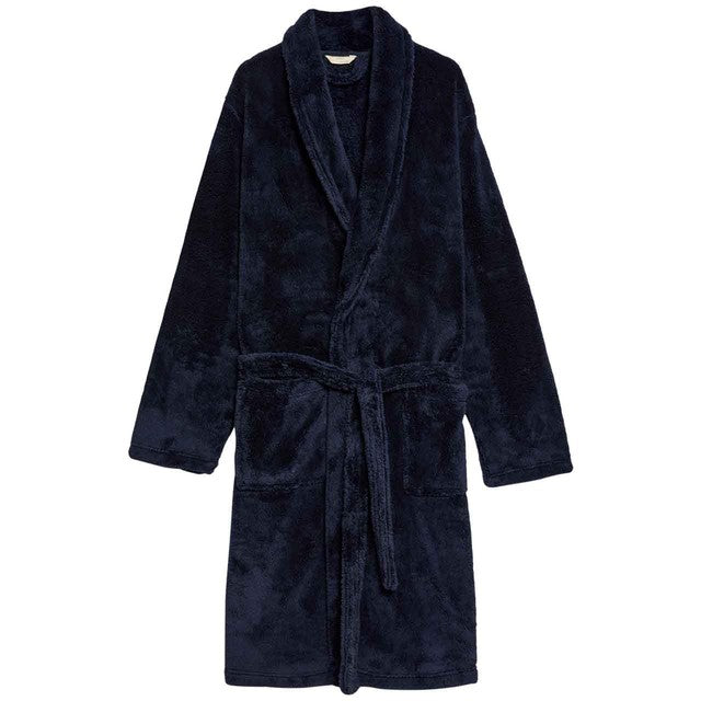 M&S Men's Dressing Gown Navy XXL, imported from the UK