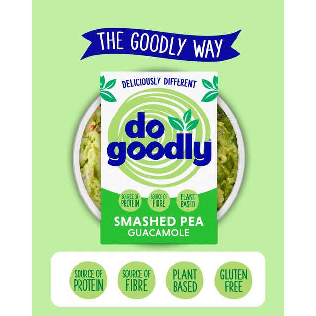 Do Goodly smashed pea guacamole 150g, imported from the UK