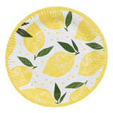 Talking Tables lemon print paper party plates 23 cm (British brand)
