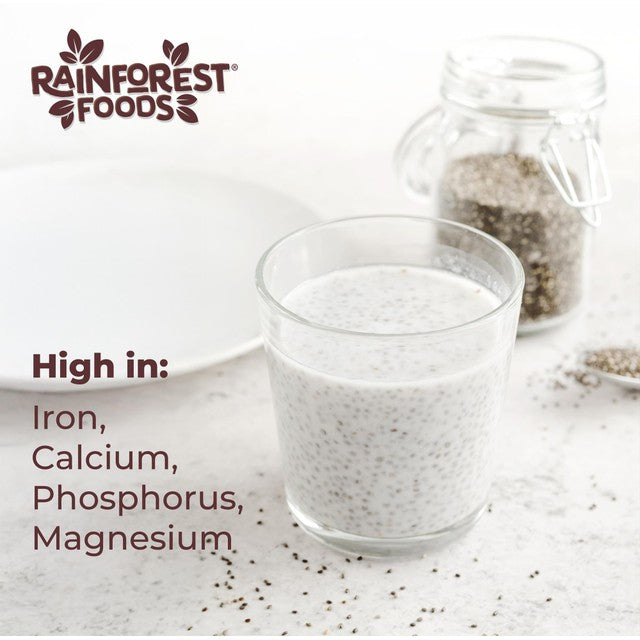 Rainforest Foods Organic Chia Seeds 300g, imported from the UK