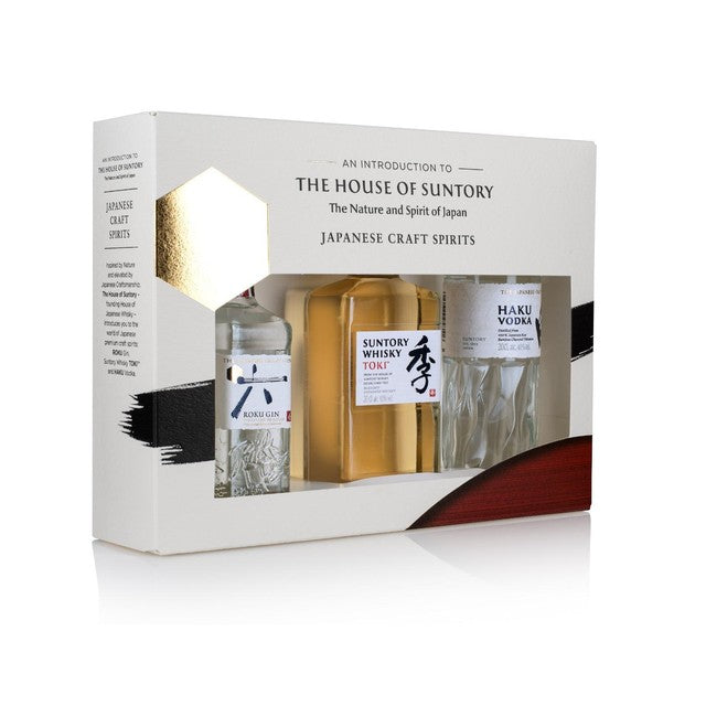 House of Suntory spirits gift pack with Roku Gin, Toki Whisky, Haku Vodka 3 x 20cl, imported from the UK