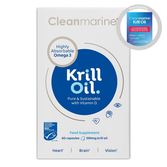 Cleanmarine krill oil supplement capsules 60 capsules - British product