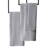 M&S Baretta Stitch Bath Sheet Grey/White, imported from the UK