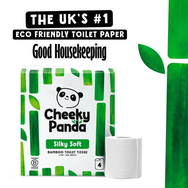 The Cheeky Panda Natural Bamboo Toilet Roll 4 Pack - British product