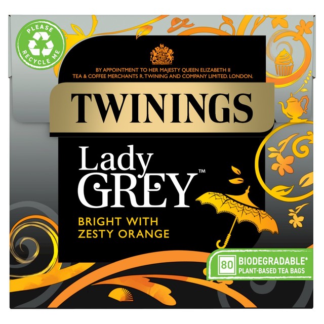 Twinings Lady Grey tea box 80 teabags, UK version