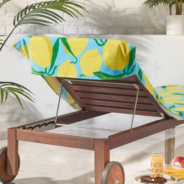 Catherine Lansfield lemon print sun lounger towel 92x180 cm (British brand)