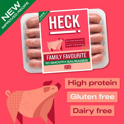 M&S Heck Family Favourite Gluten Free Smooth Pork Sausages 600g- Buy online at McGrocer