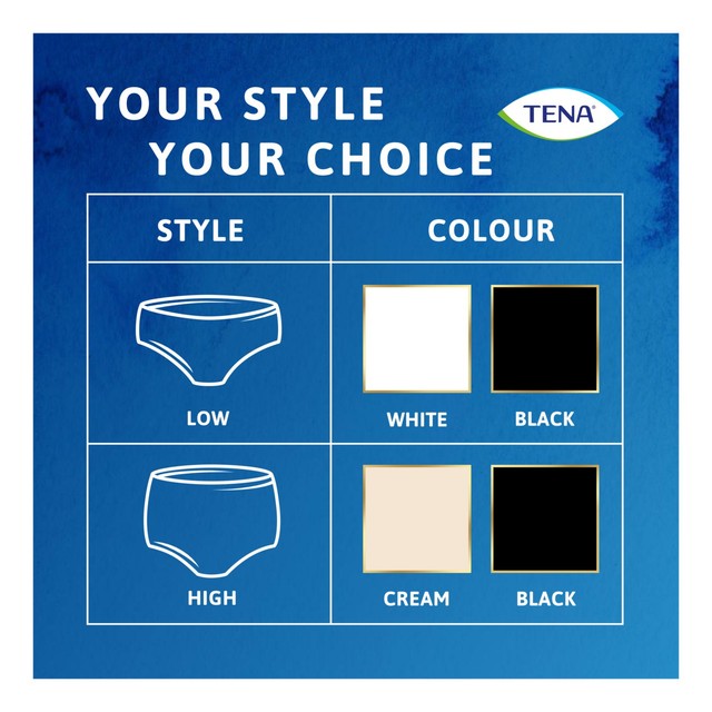 TENA Silhouette Black low waist incontinence pants size M, imported from the UK