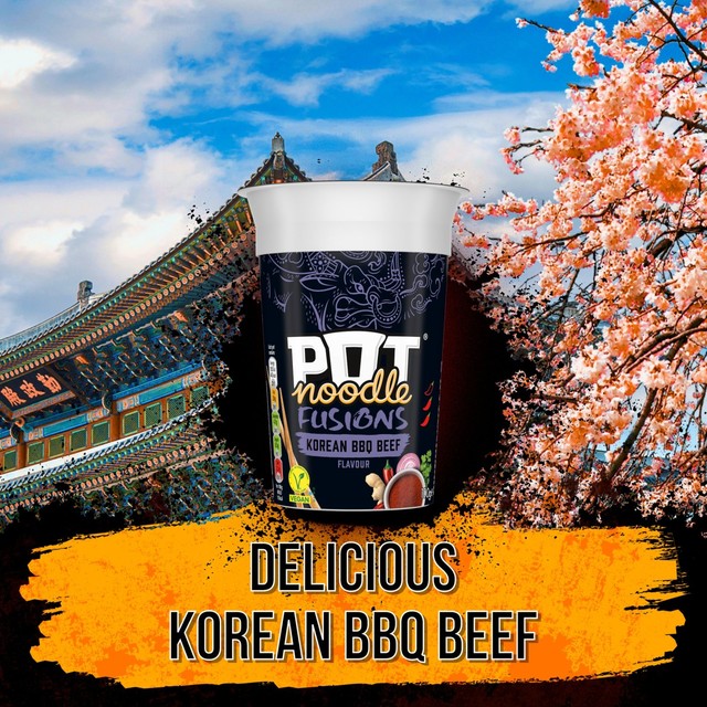 Pot Noodle Korean BBQ Beef instant noodle pot 100g, imported from the UK
