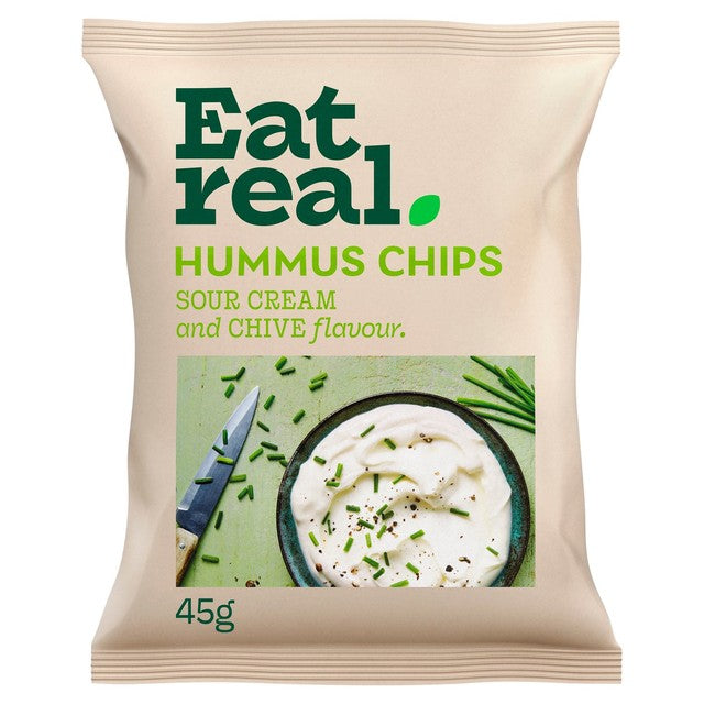 Eat Real Hummus Crisps sour cream and chive 45g - British product