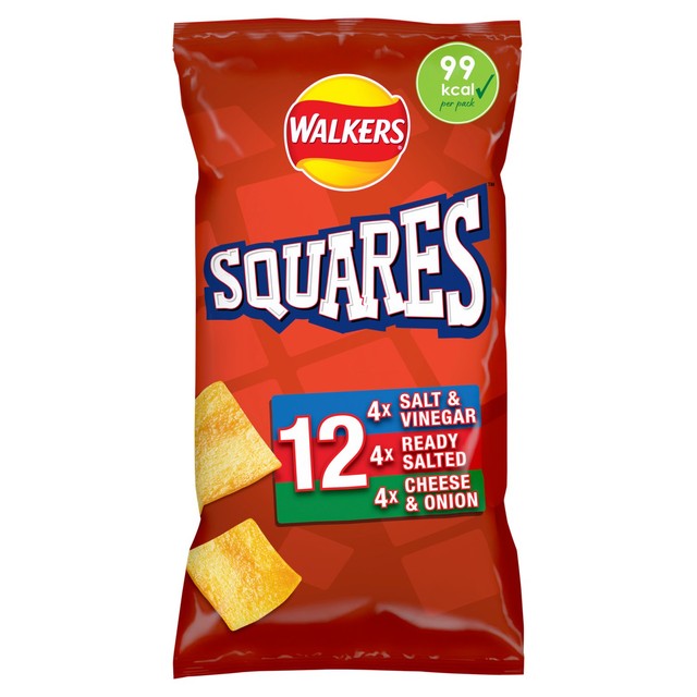 Walkers Squares multipack potato snacks variety mix 264g (British brand)