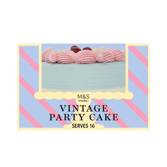 M&S Vintage Party Cake 1.22kg, imported from the UK