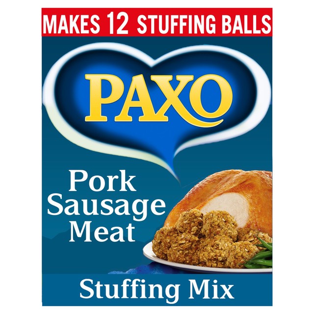 Paxo Pork Sausage Meat Flavour Stuffing Mix 190g, imported from the UK