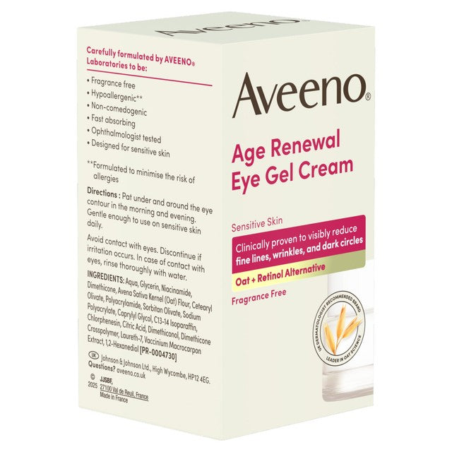 Aveeno Age Renewal eye gel cream 15ml - British product