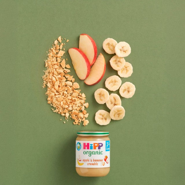 HiPP Organic apple and banana crumble baby food 160g, UK version