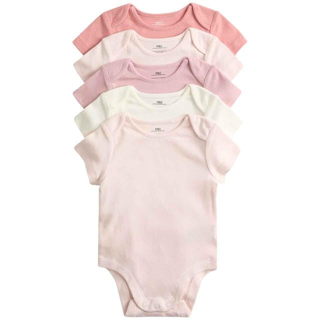 M&S plain sleepsuit pink 3-6 months, imported from the UK