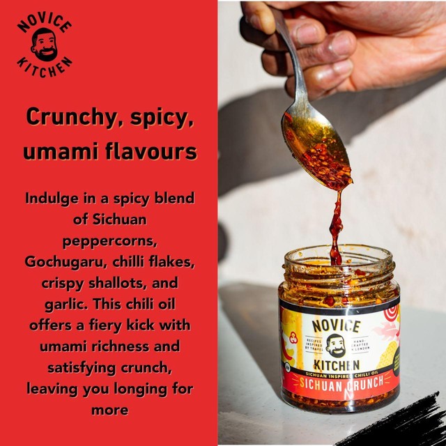 Novice Kitchen Sichuan Crunch Chilli Oil 190g, imported from the UK