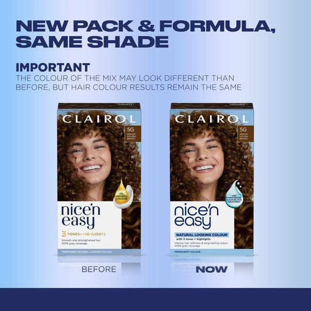 Clairol Nice'n Easy hair dye 5G Medium Golden Brown - British product