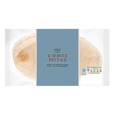 M&S Hvite Pita Brød 6 per Pakke