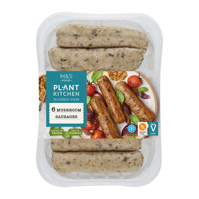 M&S M&S Plant Kitchen Saucisses végétaliennes aux champignons 6 pièces 300g - Acheter en ligne chez McGrocer
