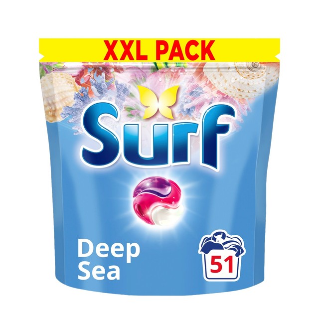 Surf Deep Sea laundry detergent capsules 51 washes (British brand)