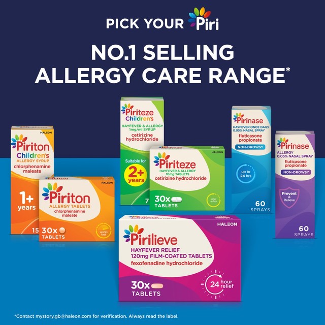 Pirinase hayfever once daily nasal spray 60 sprays, UK version