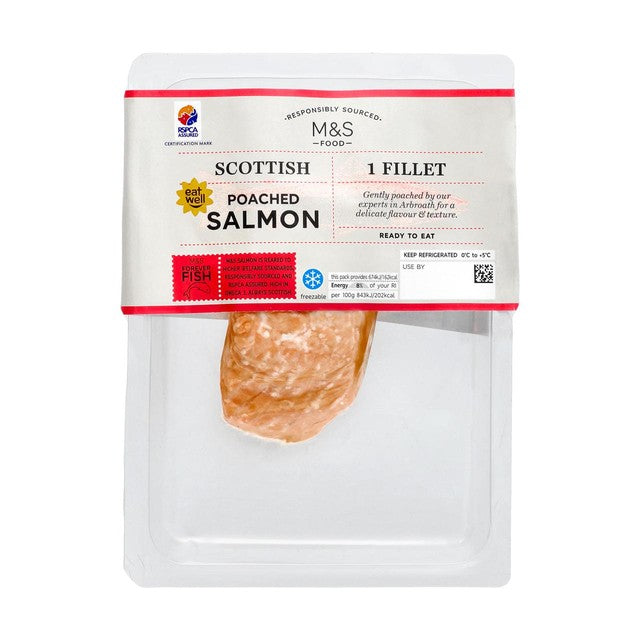 M&S Scottish Poached salmon fillet 80g, imported from the UK